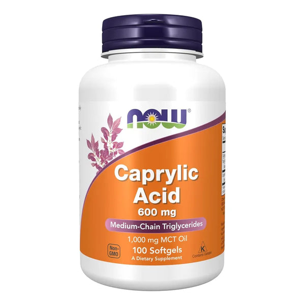 Acido Caprilico MCT 600 Mg Trigliceridos Cadena Media 100 Capsulas
