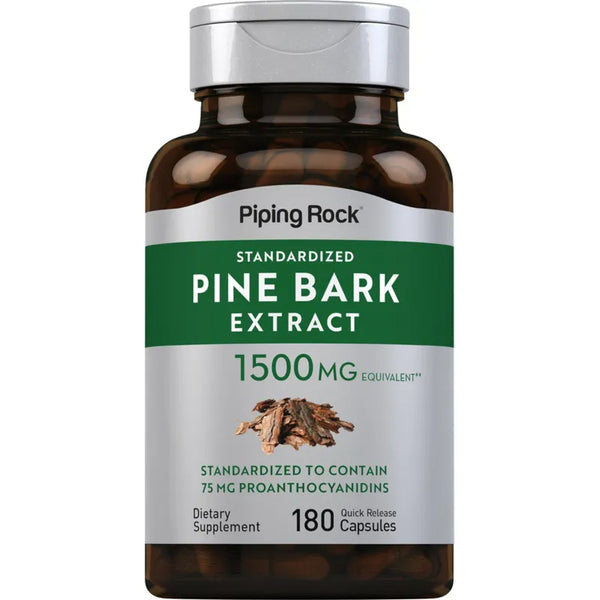 Cápsulas De Extracto De Corteza De Pino 1500 Mg 180 Unidades Sin OMG Sin Gluten