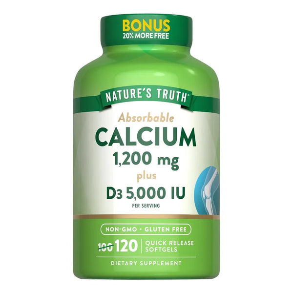 Calcio 1200 Mg D3 5000 Ui 120 Cápsulas Fortalece Huesos Somos Importaciones