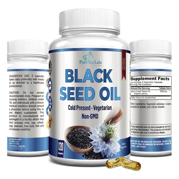 Aceite De Semilla Negra Prensado En Frío Para Cabello Y Piel Saludable