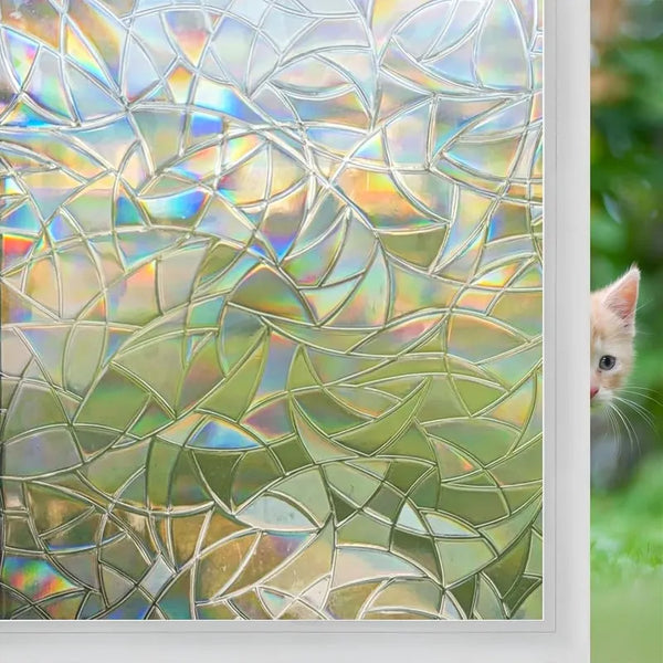 Vinilo Para Ventana Rainbow Niviy Sin Adhesivo Ofrece Privacidad Efecto Arcoiris UV