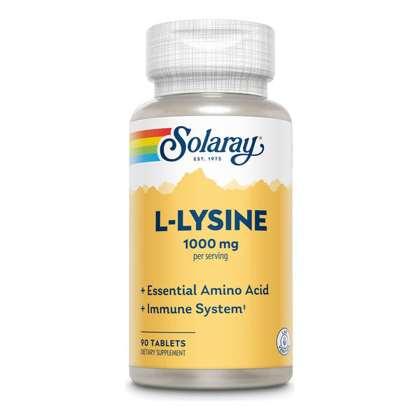Aminoácido L-lisina 1000 Mg Vitamina C 1000 Mg Y Zinc Quelado Suplemento Solaray