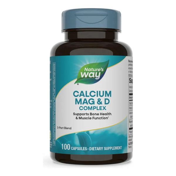 Calcio Magnesio Vitamina D Natures Way Suplemento Salud Osea Muscular 100 Capsulas