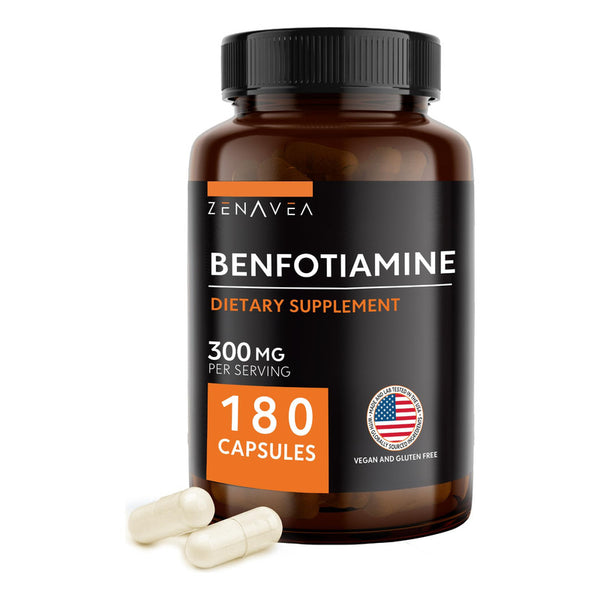 Benfotiamina 300 Mg 180 Cápsulas Regula Glucosa Vegano Sin Gluten