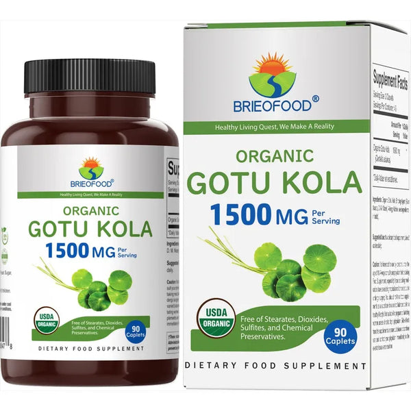 Capsulas Organicas Gotu Kola 1500 Mg 45 Porciones 90 Caps Vegetariana