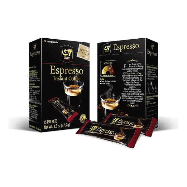Cafe Instantaneo G7 Espresso 100 Arabica Fuerte 15 Paquetes