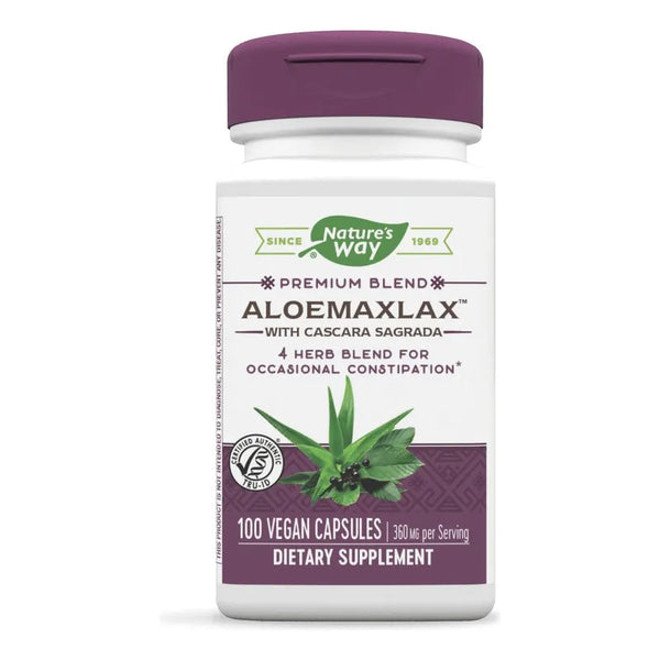 AloeMaxLax Con Cascara Sagrada 100 Cápsulas Veganas Alivio Estreñimiento