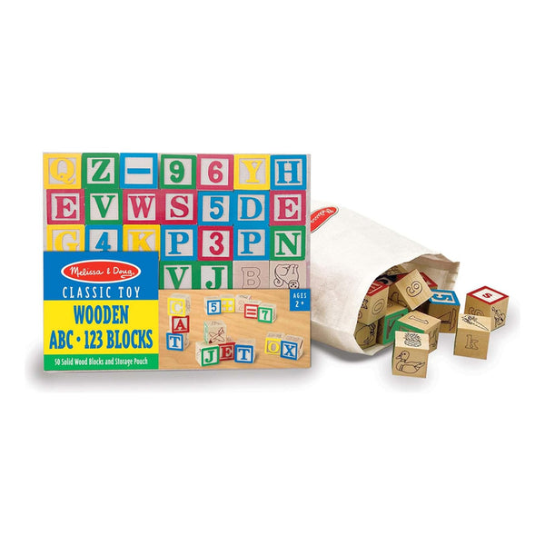 Juego De Bloques De Madera Melissa & Doug Abc 123 50 Piezas Para Niños Desde 2 Años