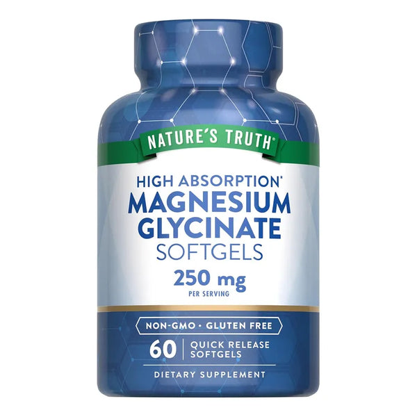 Capsulas Blandas Glicinato Magnesio 250 Mg Natura's Truth Suplemento Sin Gluten
