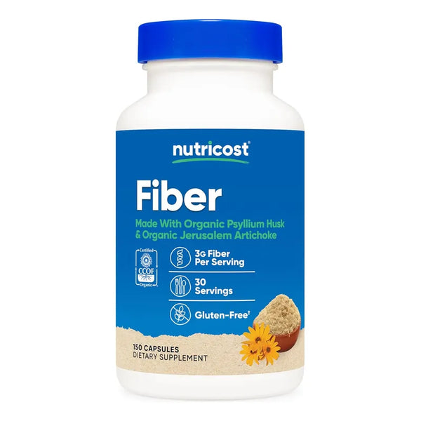 Capusulas De Fibra Prebiótica Nutricost 150 Unidades Suplemento Vegetariano