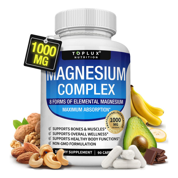 Complejo De Magnesio De 1000mg Para Huesos Y Musculos