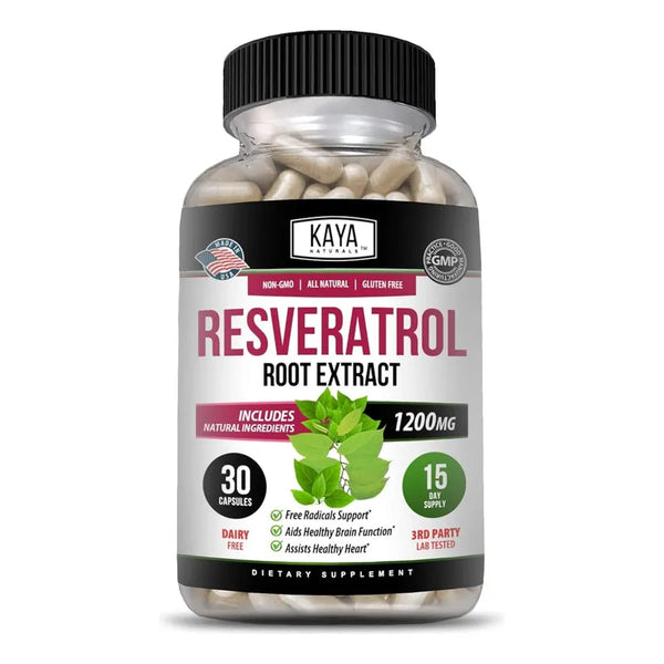 Capsulas De Resveratrol Antienvejecimiento Kaya Naturals Salud Y Belleza