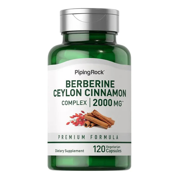 Berberina Complejo Canela De Ceilán 2000 Mg 120 Cáps Vegetariano Sin Gluten