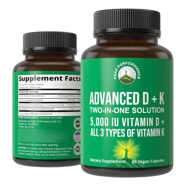 Vitamina D Avanzada 5000 Iu Peak Performance Suplemento Vegano
