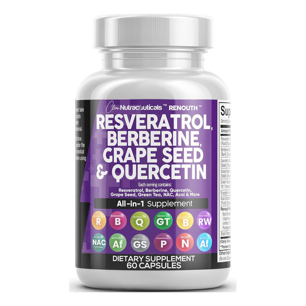 Suplemento Renouth Polifenol Clean Nutra Resveratrol Y Berberina