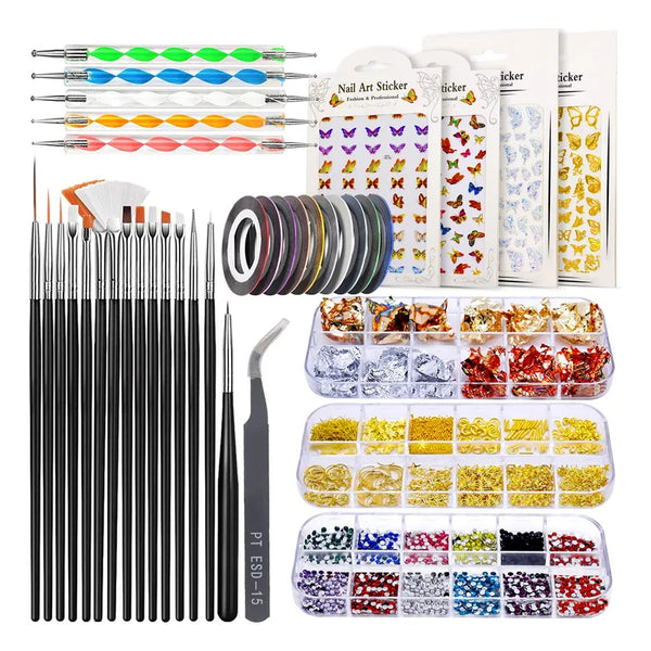 Joyjuly Herramientas De Diseño De Uñas Kit Completo Para Decoración 3D