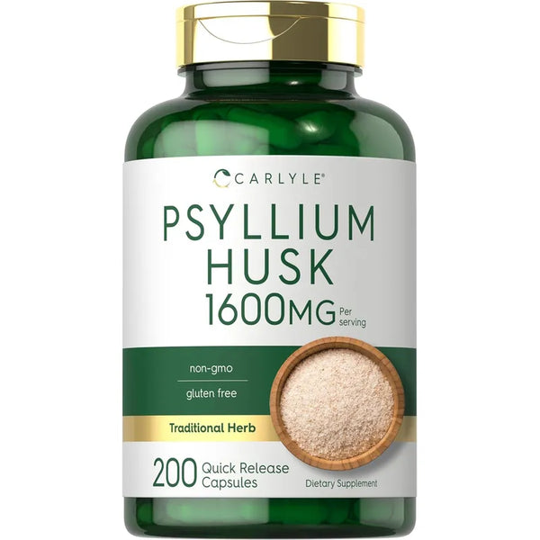 Cápsulas Cáscara Psyllium 1600 Mg Carlyle Fibra Natural