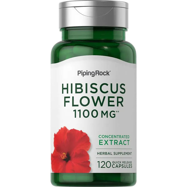 Flores De Hibisco Concentradas 1100 Mg 120 Cápsulas Extracto Herbario Sin Gluten