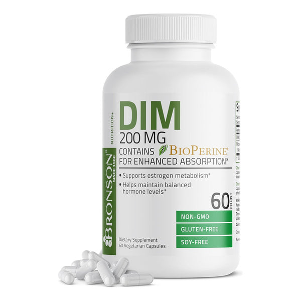 Bronson Dim 200 Mg Diindolimetano Con Bioperina 60 Capsulas