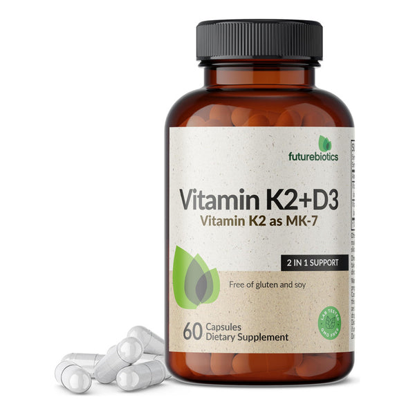 Vitamina K2 Mk7 Con D3 5000 Ui 60 Cápsulas Vegetarianas Soporte Óseo Y Cardiovascular