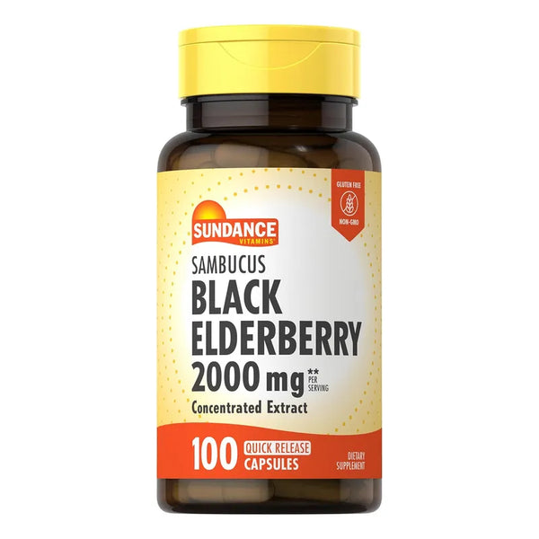 Capsulas De Elderberry Negro 2000 Mg 100 Unidades Suplemento Natural