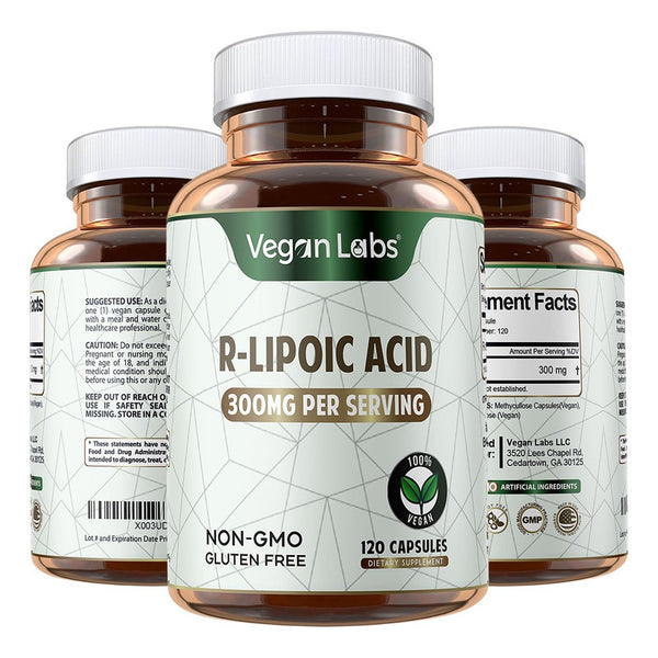 Acido R-Lipoico 300mg 120 Capsulas Veganas Energia Celular Proteccion Antioxidante