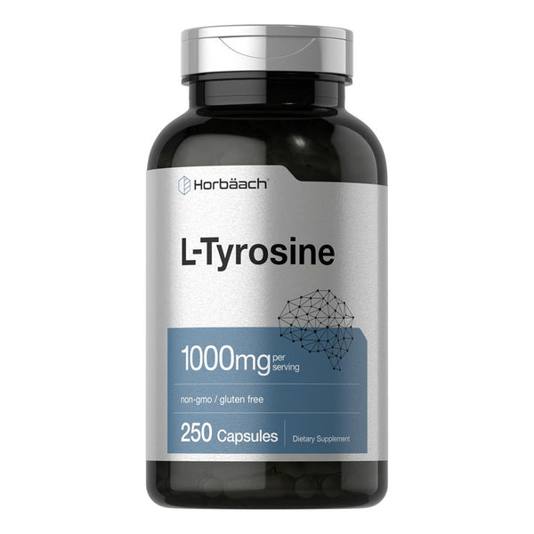 L-Tirosina 1000 mg 250 Cápsulas Horbaach Suplemento Energía Mental Sin Gluten