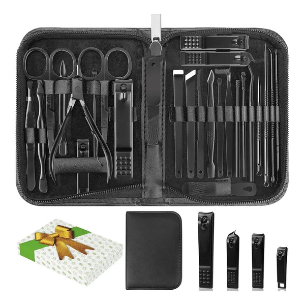 Kit De Manicura Profesional 26 En 1 Para Uñas Y Pedicura Incluye Estuche Elegante