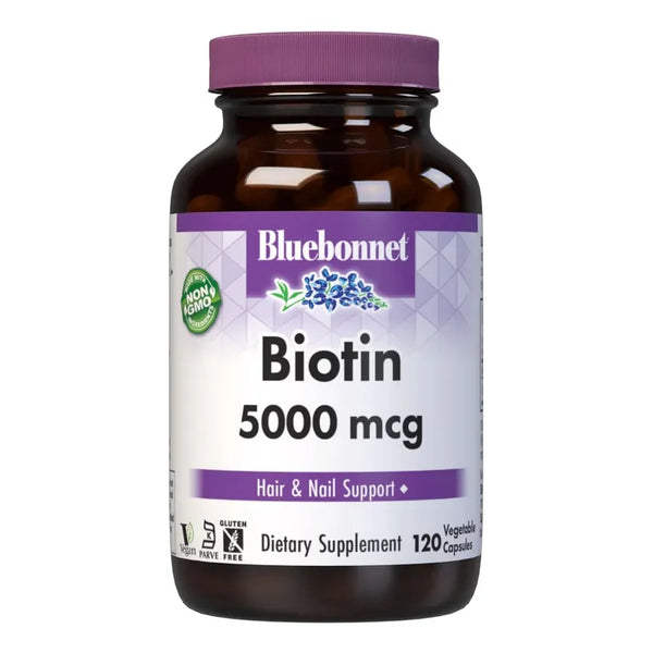 Biotina 5000 Mcg De Bluebonnet Nutrition Para Cabello Fuerte Y Saludable