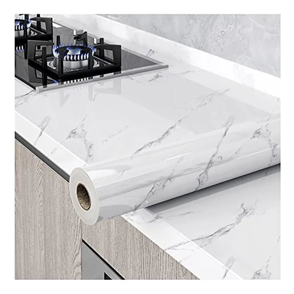 Papel Adhesivo Blanco Brillante 40x300cm Impermeable Autoadhesivo