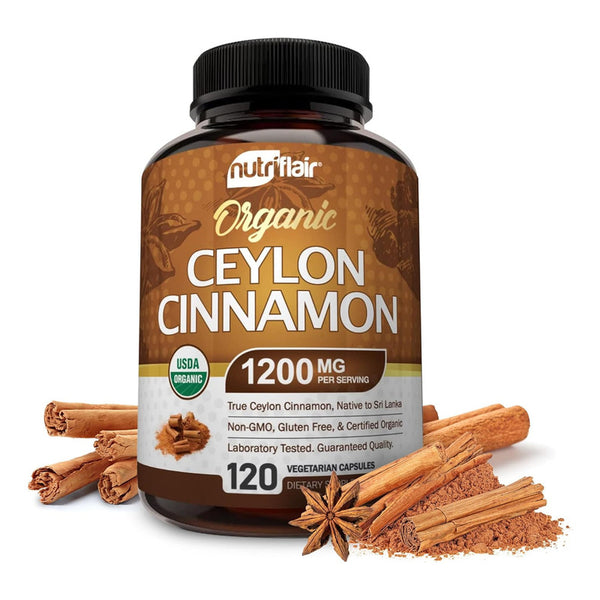 Canela De Ceilan Organica Nutriflair 1200 Mg 120 Capsulas Mejora El Metabolismo