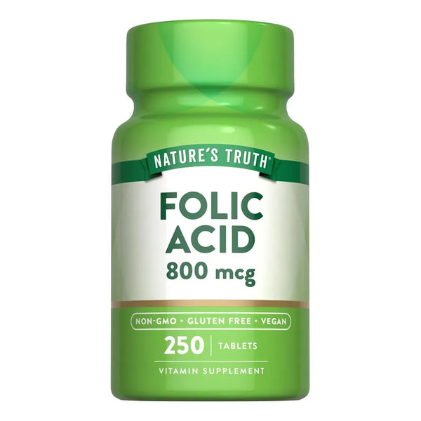 Ácido Fólico 800 Mcg 250 Tabletas Vegetarianas Naturales