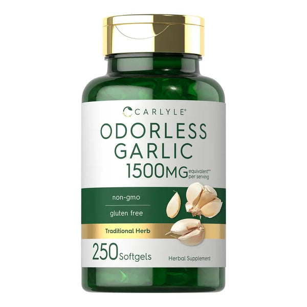 Capsulas Blandas De Ajo 1500 Mg 250 Unidades Extracto Sin Olor Libre De Gluten