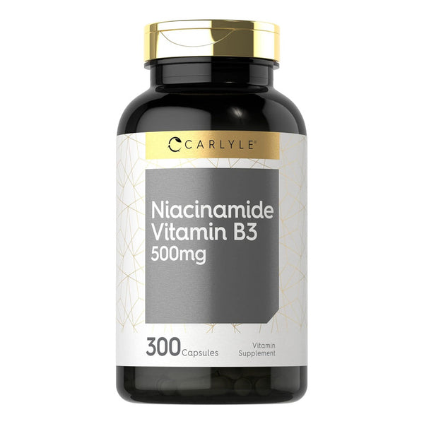 Niacinamida Vitamina B3 500 Mg 300 Cápsulas Carlyle Salud Piel Energía