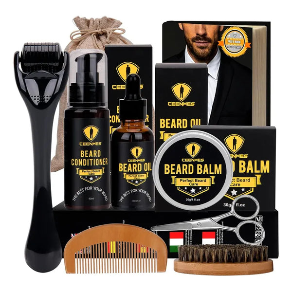 Kit De Cuidado De Barba Mejorado Ceenwes Con Aceite Natural Hidratante