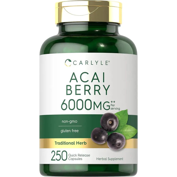 Capsulas De Bayas De Acai 6000 Mg Carlyle Nutricion Natural