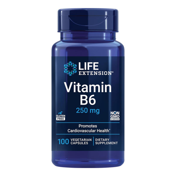 Vitamin B6 250 Mg Para Salud Cardiovascular Y Neurologica 100 Capsulas Importadas