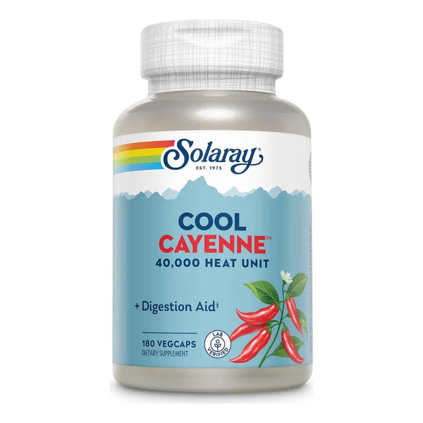 Solaray Cool Cayenne Apoyo Digestión Y Cardiovascular 180 Cápsulas