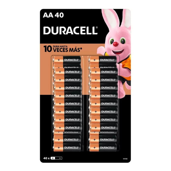 Paquete De Baterías Alcalinas Duracell AA 40 Unidades Calidad Confiable y Duradera