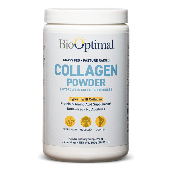Colageno Hidrolizado Biooptimal Sin Azucar Tipo I Y Iii Polvo 300 Gr