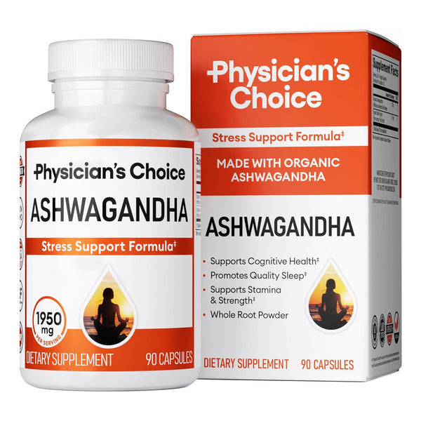 Ashwagandha Orgánica 90 Cápsulas Alivio Estrés Con Extracto Pimienta Negra