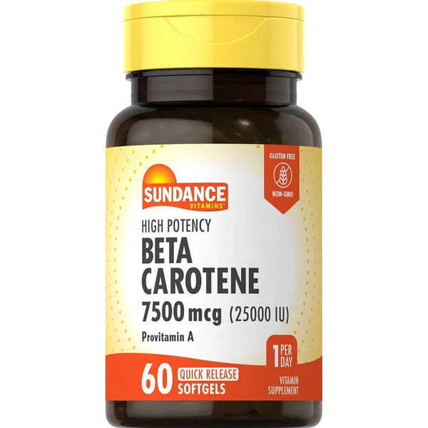 Beta Caroteno 7500 Mcg 60 Cápsulas Blandas Alta Potencia Sin Gluten