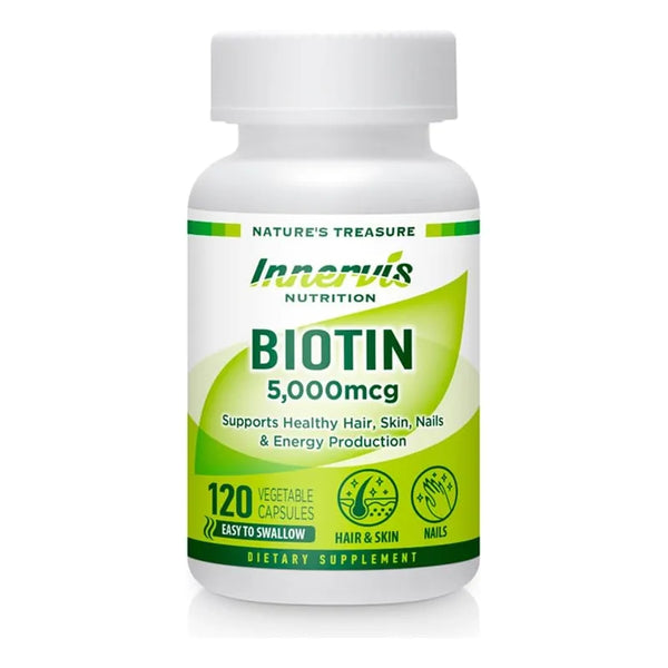 Biotina 5000 Mcg Para Cabello Piel Uñas 120 Cápsulas Vegetales