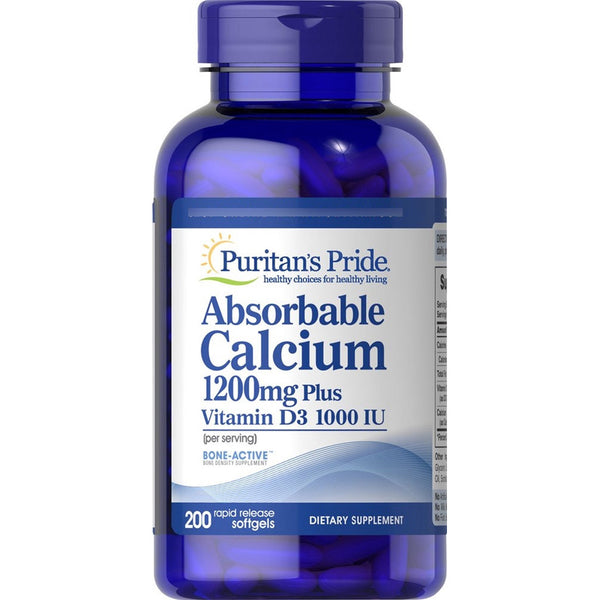 Calcio Absorbible Vitamina D3 1000 Ui Capsulas Blandas Salud Osea