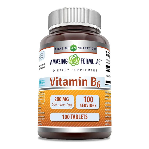 Vitamina B6 Piridoxina 200mg 100 Tabletas Suplemento