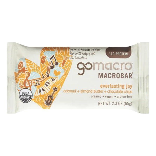 Barra De Proteína Orgánica Coco Mantequilla GoMacro Vegana