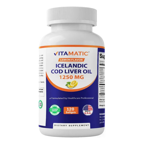 Capsulas De Aceite De Hígado De Bacalao Noruego 1250 Mg 120 Unidades