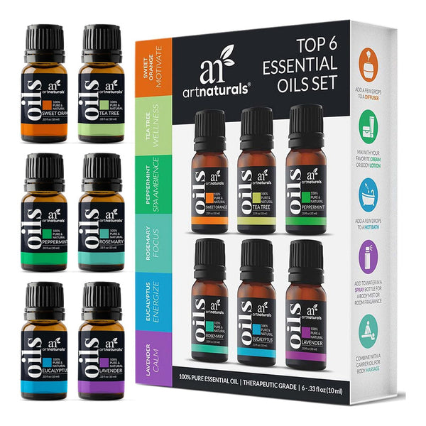 Artnaturals Aceites Esenciales 100 Puro Aromaterapia 6 Unidades