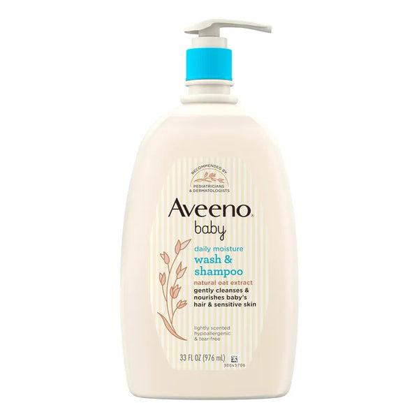 Aveeno Baby Shampoo Champú Y Gel Para Bebés Sin Parabenos 33 Oz Suavidad Natural