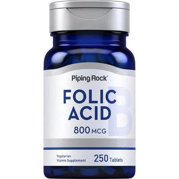 Acido Folico 800 Mcg 250 Capsulas Veganas Suplemento Vegetariano Alta Potencia